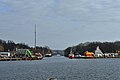 Der Dänholm in Stralsund, links der Tonnenhof, rechts das Nautineum Stralsund.