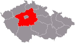 Mittelböhmische Region auf der Karte