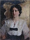 opiskella.  Naisen muotokuva V. Serov (1903, Volgogradin museo).jpg