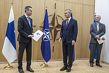 Finnish and Swedish ambassadors submit their applications to join NATO to Secretary General Jens Stoltenberg Suomen ja Ruotsin suurlahettilaat jattavat kiinnostuksenosoituksensa Natoon liittymisesta - 52082038829.jpg