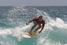 Surfing the 'Net' is a metaphor that uses the spatial domain of the ocean to suggest that navigating the Internet is similar to the flow of surfing. Surfing in Hawaii.jpg