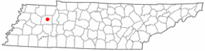 Poziția localității Huntingdon, Tennessee