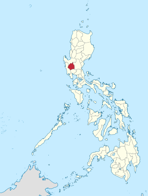 Мапа на Филипините со факти за Тарлак highlighted