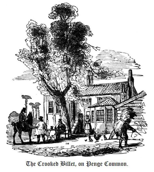 The Crooked Billet, as seen by Hone in 1827