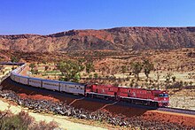 The Ghan is known for travelling through remarkable scenery on its transcontinental journey