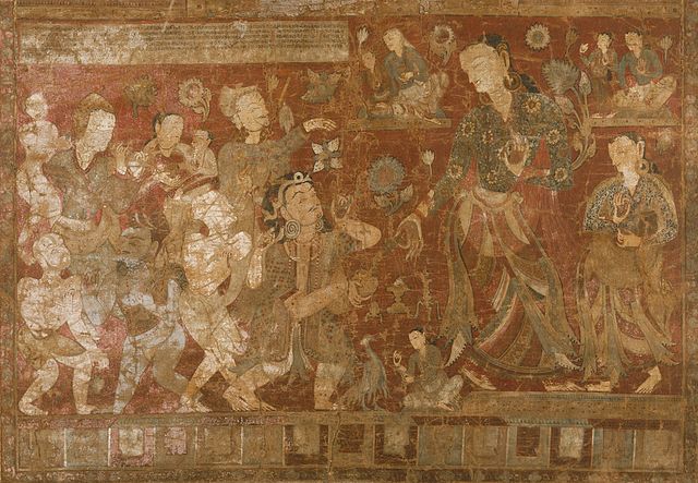 The Mahasiddha Vanaratna (1384-1468) receiving Abhishekha (Initiation) from Sita Tara (White Tara)