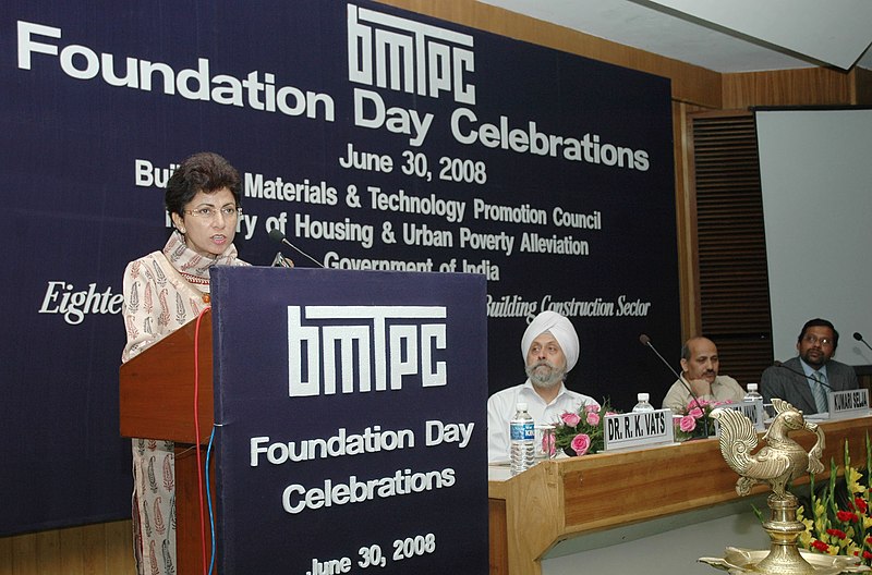 File:The Minister of State (Independent Charge) for Housing and Urban Poverty Alleviation Kumari Selja addressing at the foundation Day Celebration of Building Materials & Technology Promotion Council (BMTPC), in New Delhi.jpg