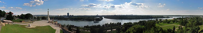 The confluence of the Sava into the Danube at Belgrade.jpg
