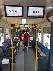 Stadler FLIRT train interior on display for Doors Open Ottawa 2023 Trillium Line LRT interior.jpg