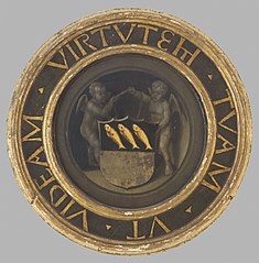 Two Putti Holding a Shield