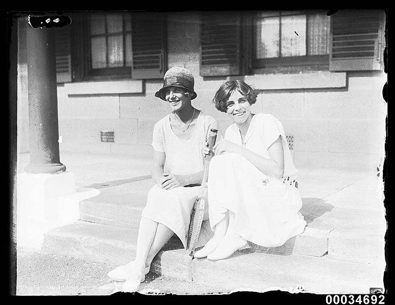 File:Two women at Victoria Barracks attending a tennis party, 26 January 1924 (7245220842).jpg