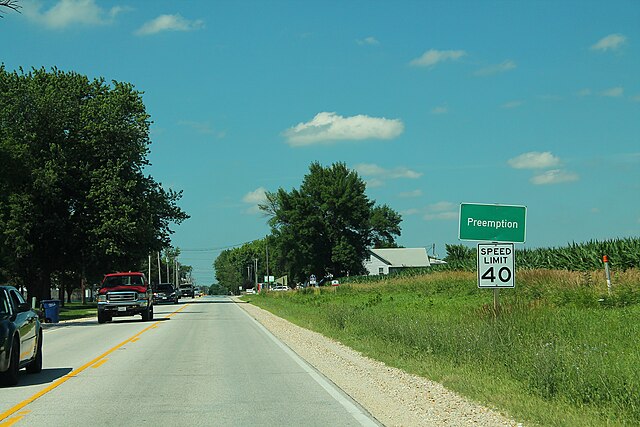 US 67 as it enters Preemption