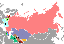USSR Republics numbered by alphabet.svg