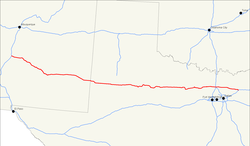 Mapa da rodovia americana 380