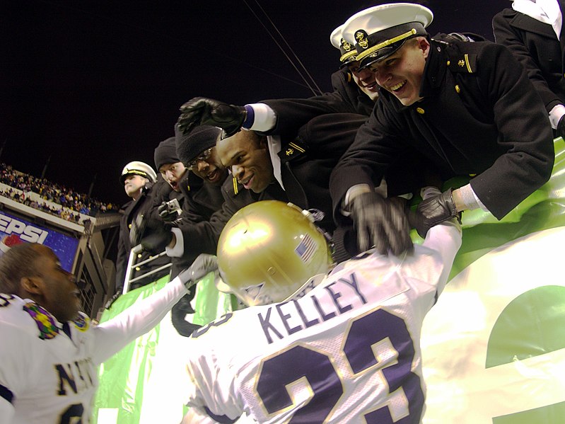 File:US Navy 031206-N-9693M-533 U.S. Naval Academy Midshipmen congratulate defensive back Vaughn Kelley on a win following the 104th Army Navy Game.jpg