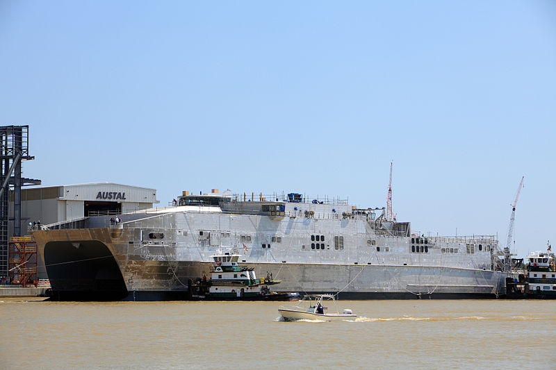 File:US Navy 110915-O-ZZ999-002 The Military Sealift Command joint high-speed vessel USNS Spearhead (JHSV 1) prepares for its Sept. 17 christening cerem.jpg