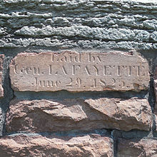 Original cornerstone of "South College" in Burlington UVM OldMillCornerStone 20150703.jpg