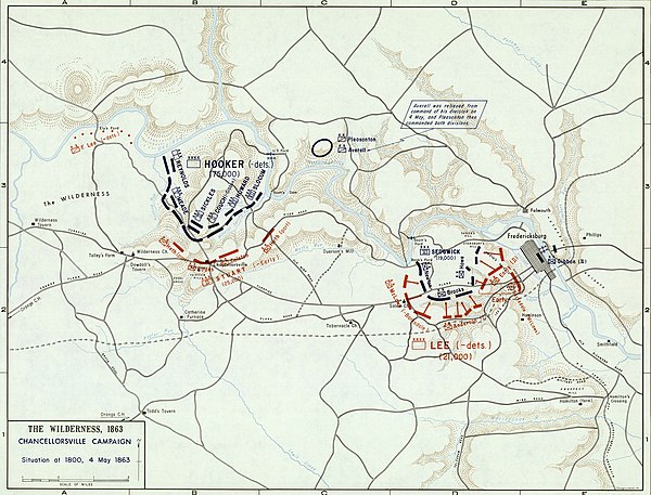 Battle of Chancellorsville, 4 May 1863 (Situation at 1800)