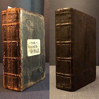 Wicked Bible 1631 edition of the King James Bible with a significant printing error