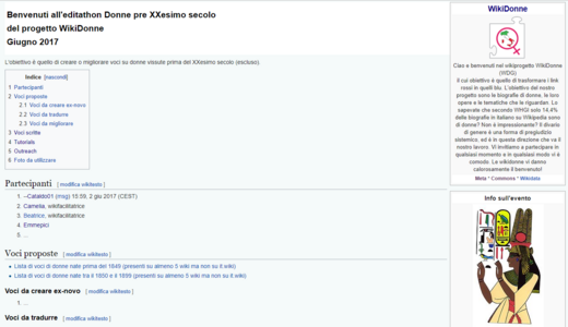 WikiDonne - Donne pre XXesimo secolo 2017 online editathon