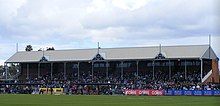 The Williams Family Grandstand at Alberton Oval. Williams Family Grandstand, Alberton Oval, 3 September 2022.jpg