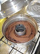 A Passover brownie cake baked in a wonder pot