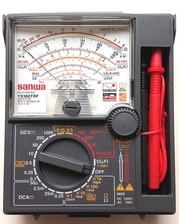 An analog multimeter