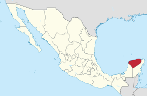 Kart over Yucatán