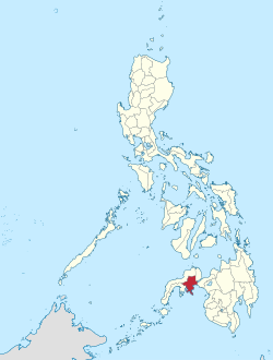 Mapa de Filipinas con Zamboanga del Sur resaltado