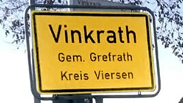 Vinkrath town sign