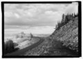"Corrals" observation station at Watchman Overlook, parking lot. View from old road right-of-way. - Crater Lake National Park Roads, Klamath Falls, Klamath County, OR HAER OR-107-14.tif