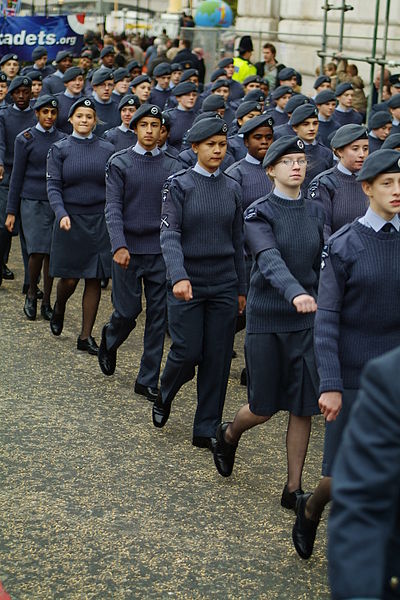 RAF Air Cadets marching in a parade