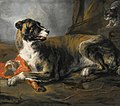'Hound with a Joint of Meat and a Cat Looking on' by Jan Baptist Weenix.jpg
