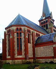 Kościół Notre-Dame-de-l'Assomption w Assevillers, chevet and transept 03.jpg