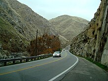 SR 178 follows the Kern River through the Kern Canyon, just northeast of Bakersfield 01-2007-KernCanyon-Hwy178.jpg