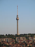 The Rousse TV Tower as seen from the city