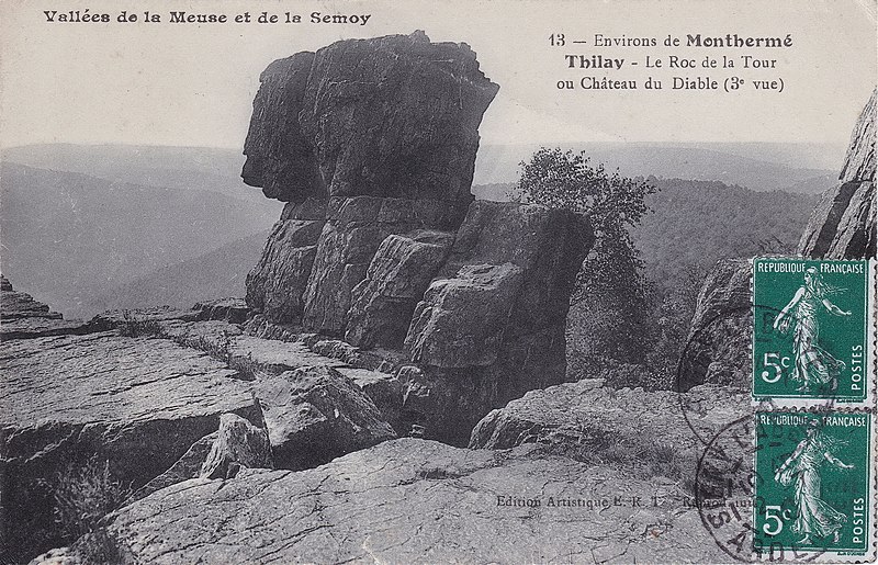 File:13 – Environs de Monthermé et Thilay — Le Roc de la Tour ou Château du Diable.jpg
