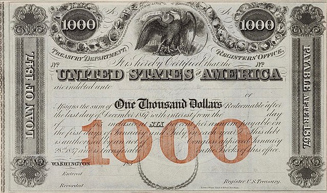 $1000 U.S. government loan for the Mexican–American War