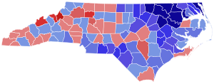 1928 North Carolina gubernur hasil pemilihan peta oleh county.svg