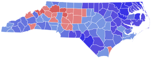 1964 North Carolina gubernur hasil pemilihan peta oleh county.svg