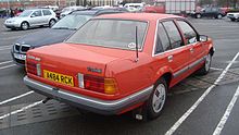 Post-facelift Vauxhall Carlton Mark I saloon 1984 Vauxhall Carlton 2000 L (12882189955).jpg