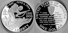 1993. évi második világháború évfordulóját bizonyító dollár