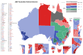 Winning margin by electorate for the 2007 Australian federal election.