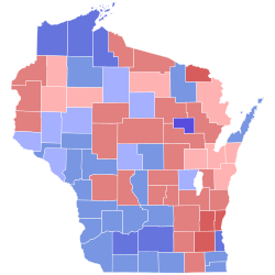 2012 United States Senate election in Wisconsin results map by county.svg