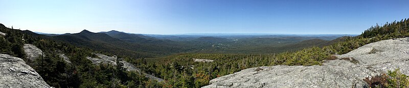 File:2017-09-11 10 43 50 Panoramic view south and west from the Maple Ridge Trail at about 3,020 feet above sea level on the western slopes of Mount Mansfield within Mount Mansfield State Forest in Underhill, Chittenden County, Vermont.jpg