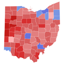 2018 Ohio State Auditor election results map by county.svg