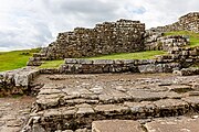 A view of Housesteads Roman Fort along Hadrian's Wall in the United Kingdom.