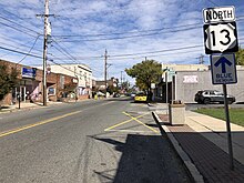 US 13 North in Marcus Hook 2022-10-16 13 47 13 View north along U.S. Route 13 (Tenth Street) just north of Pennsylvania State Route 452 (Market Street) in Marcus Hook, Delaware County, Pennsylvania.jpg