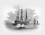 Bateaux transportant les Acadiens, par Myles Birket Foster (1866).