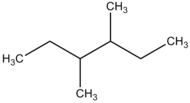 Illustrativt billede af punkt 3,4-Dimethylhexan
